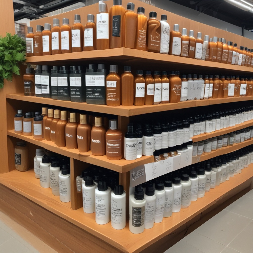 Straight ginger hair product display